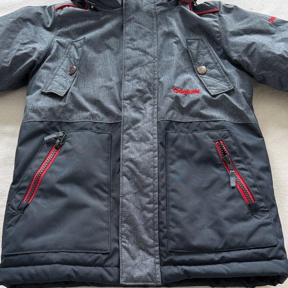 OshKosh B'gosh Charcoal and Scarlet Hooded Jacket - Picture 2 of 12